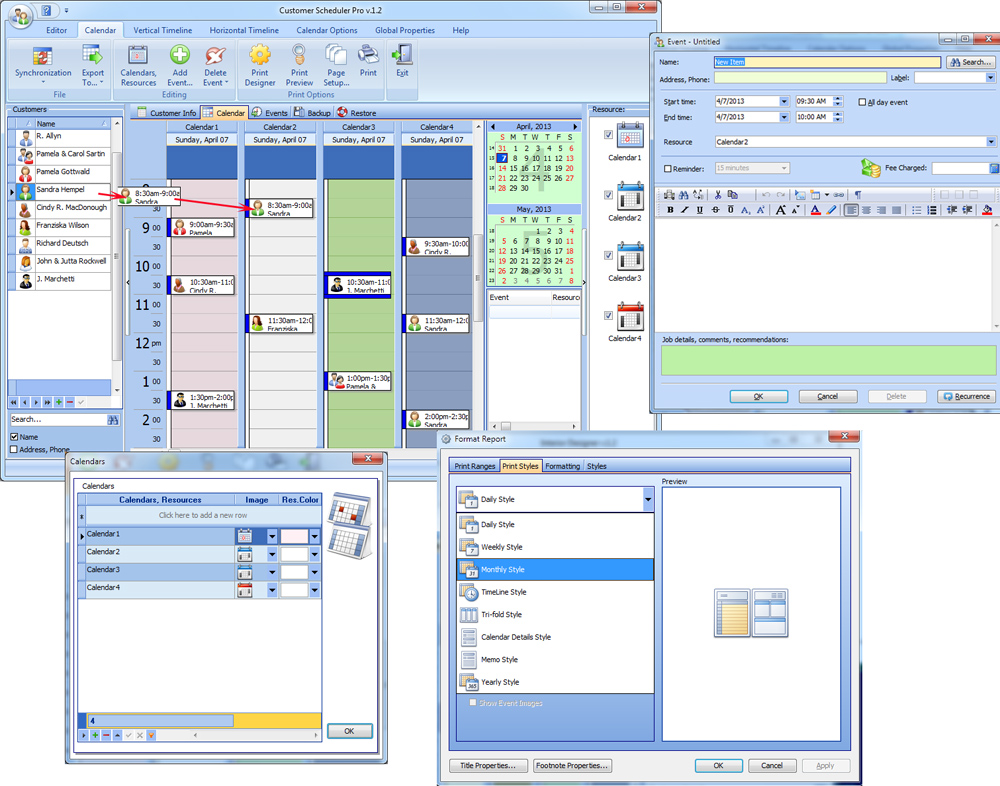 Customer Scheduler Pro screenshot Customer Scheduler Pro screenshot